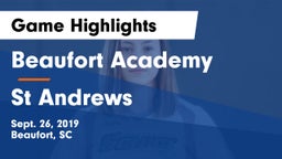 Beaufort Academy vs St Andrews Game Highlights - Sept. 26, 2019