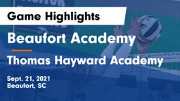 Beaufort Academy vs Thomas Hayward Academy Game Highlights - Sept. 21, 2021