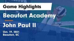 Beaufort Academy vs John Paul II Game Highlights - Oct. 19, 2021
