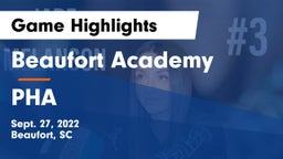 Beaufort Academy vs PHA Game Highlights - Sept. 27, 2022