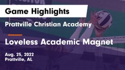 Prattville Christian Academy  vs Loveless Academic Magnet  Game Highlights - Aug. 25, 2022