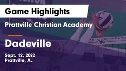 Prattville Christian Academy  vs Dadeville Game Highlights - Sept. 12, 2022