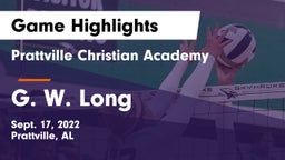 Prattville Christian Academy  vs G. W. Long Game Highlights - Sept. 17, 2022