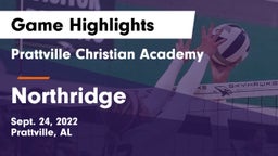 Prattville Christian Academy  vs Northridge  Game Highlights - Sept. 24, 2022