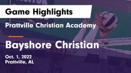 Prattville Christian Academy  vs Bayshore Christian  Game Highlights - Oct. 1, 2022