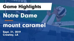 Notre Dame  vs mount caramel Game Highlights - Sept. 21, 2019