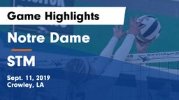 Notre Dame  vs STM Game Highlights - Sept. 11, 2019