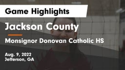Jackson County  vs Monsignor Donovan Catholic HS Game Highlights - Aug. 9, 2022