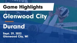 Glenwood City  vs Durand  Game Highlights - Sept. 29, 2022