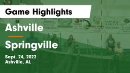 Ashville  vs Springville Game Highlights - Sept. 24, 2022