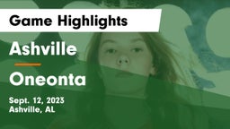 Ashville  vs Oneonta  Game Highlights - Sept. 12, 2023