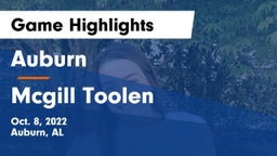 Auburn  vs Mcgill Toolen Game Highlights - Oct. 8, 2022