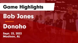 Bob Jones  vs Donoho  Game Highlights - Sept. 23, 2022