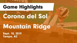 Corona del Sol  vs Mountain Ridge  Game Highlights - Sept. 10, 2019