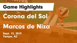 Corona del Sol  vs Marcos de Niza  Game Highlights - Sept. 13, 2019