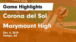 Corona del Sol  vs Marymount High Game Highlights - Oct. 4, 2019