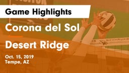 Corona del Sol  vs Desert Ridge  Game Highlights - Oct. 15, 2019