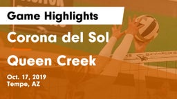 Corona del Sol  vs Queen Creek  Game Highlights - Oct. 17, 2019