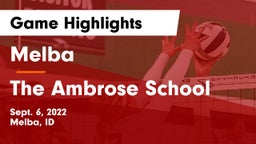 Melba  vs The Ambrose School Game Highlights - Sept. 6, 2022