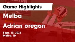 Melba  vs Adrian oregon Game Highlights - Sept. 10, 2022