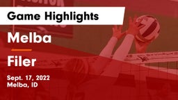 Melba  vs Filer  Game Highlights - Sept. 17, 2022
