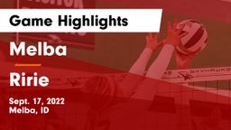 Melba  vs Ririe Game Highlights - Sept. 17, 2022