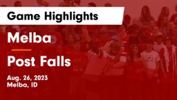 Melba  vs Post Falls  Game Highlights - Aug. 26, 2023