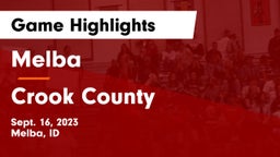 Melba  vs Crook County  Game Highlights - Sept. 16, 2023