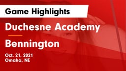 Duchesne Academy vs Bennington  Game Highlights - Oct. 21, 2021