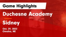 Duchesne Academy vs Sidney  Game Highlights - Oct. 29, 2022