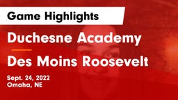 Duchesne Academy vs Des Moins Roosevelt Game Highlights - Sept. 24, 2022