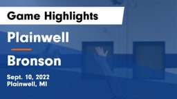 Plainwell  vs Bronson  Game Highlights - Sept. 10, 2022