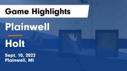 Plainwell  vs Holt  Game Highlights - Sept. 10, 2022