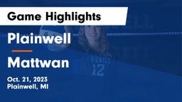 Plainwell  vs Mattwan Game Highlights - Oct. 21, 2023