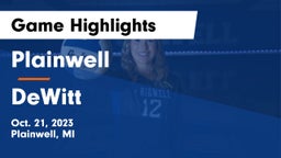 Plainwell  vs DeWitt Game Highlights - Oct. 21, 2023