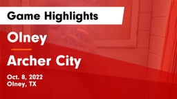 Olney  vs Archer City  Game Highlights - Oct. 8, 2022