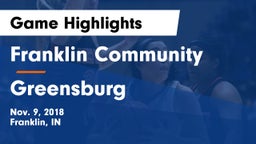 Franklin Community  vs Greensburg  Game Highlights - Nov. 9, 2018