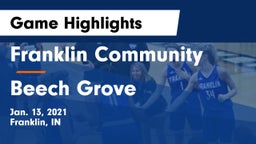 Franklin Community  vs Beech Grove  Game Highlights - Jan. 13, 2021
