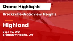 Brecksville-Broadview Heights  vs Highland  Game Highlights - Sept. 25, 2021
