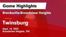 Brecksville-Broadview Heights  vs Twinsburg  Game Highlights - Sept. 14, 2023
