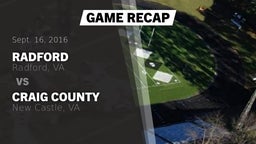 Recap: Radford  vs. Craig County  2016