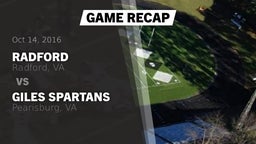 Recap: Radford  vs. Giles  Spartans 2016