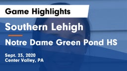 Southern Lehigh  vs Notre Dame Green Pond HS Game Highlights - Sept. 23, 2020