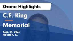 C.E. King  vs Memorial  Game Highlights - Aug. 24, 2023
