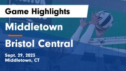 Middletown  vs Bristol Central  Game Highlights - Sept. 29, 2023