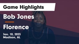 Bob Jones  vs Florence  Game Highlights - Jan. 10, 2023