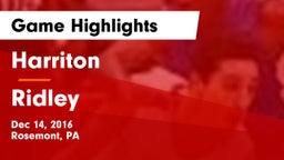 Harriton  vs Ridley  Game Highlights - Dec 14, 2016