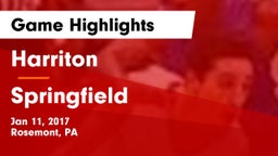 Harriton  vs Springfield  Game Highlights - Jan 11, 2017