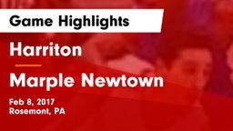 Harriton  vs Marple Newtown  Game Highlights - Feb 8, 2017