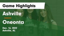 Ashville  vs Oneonta  Game Highlights - Dec. 16, 2022